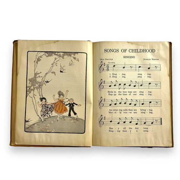 Vintage Songs of Childhood Book Music Education Series Hardcover 1923 - Picture 7 of 14
